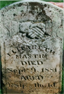 Headstone of Elizabeth (Peterman) Mastin