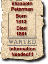 Information about Elizabeth Peterman Mastin requested!