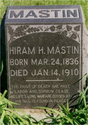 Headstone of Hiram H. Mastin