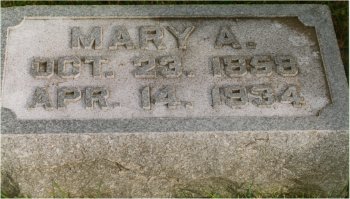 Headstone of mary Ann (Clear) Mastin